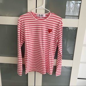 PLAY CDG ❤️‍🔥 Striped Long Sleeve Sz S